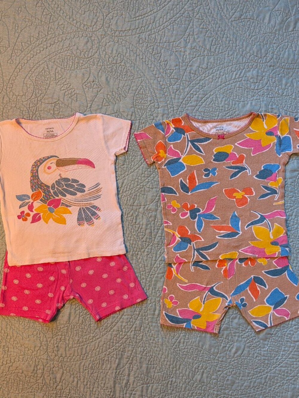 Carter Tropical Toucan Pajamas Toddler Size 3T